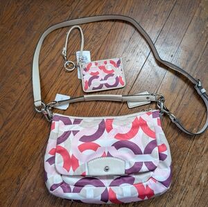 Coach Multicolor Kristin Crossbody bag w/ Wristlet Credit Card Holder NWT